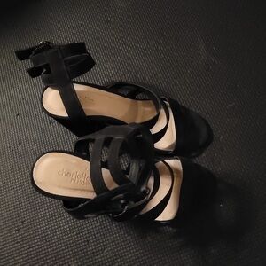 Charlotte Russe Black Strappy Heels